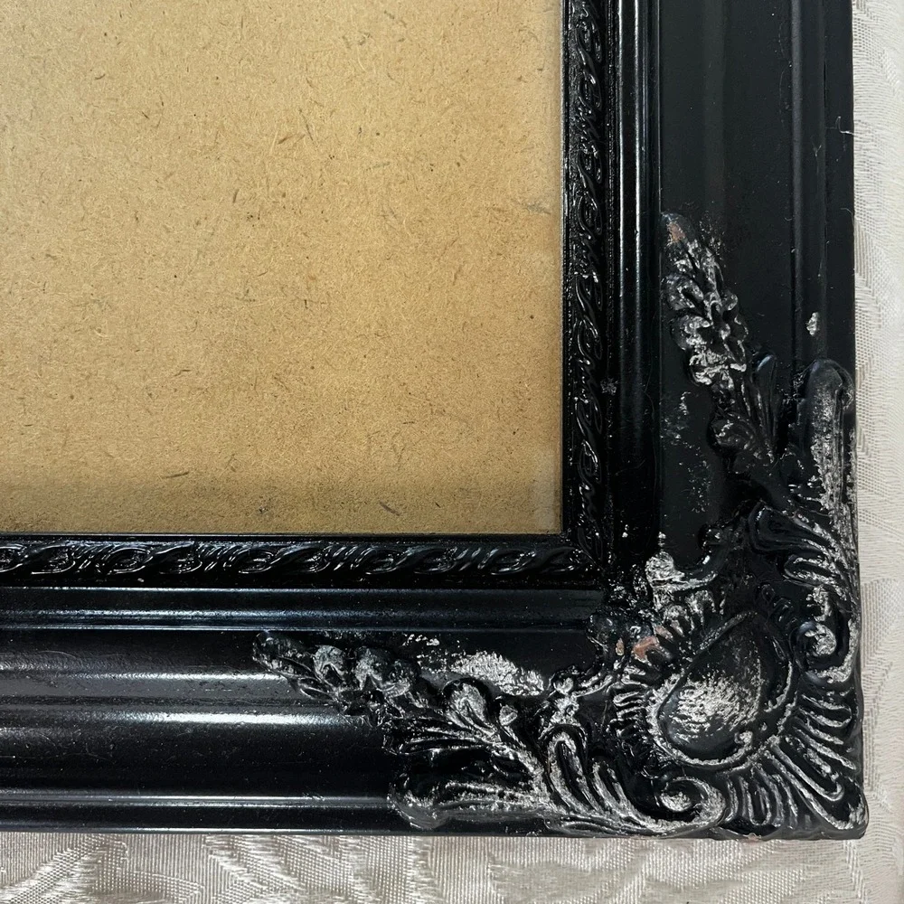 Vtg Black Ornate Picture Frame 15x18